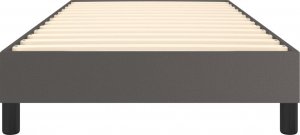 vidaXL vidaXL Łóżko kontynentalne, szare, 100x200 cm, obite sztuczną skórą 5