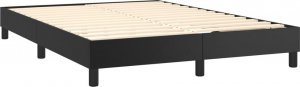 vidaXL vidaXL Łóżko kontynentalne, czarne, obite sztuczną skórą, 140x190 cm 4