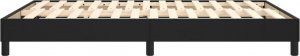 vidaXL vidaXL Łóżko kontynentalne, czarne, obite sztuczną skórą, 140x200 cm 6