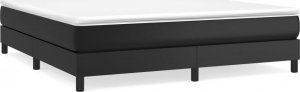 vidaXL vidaXL Łóżko kontynentalne, czarne, obite sztuczną skórą, 160x200 cm 2