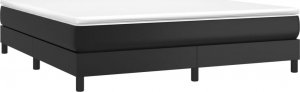 vidaXL vidaXL Łóżko kontynentalne, czarne, obite sztuczną skórą, 160x200 cm 3