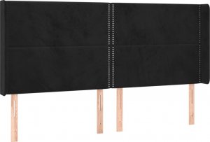 vidaXL vidaXL Łóżko kontynentalne z materacem i LED, czarny aksamit 180x200cm 7