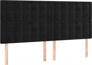 vidaXL vidaXL Zagłówek do łóżka z LED, czarny, 180x5x118/128 cm, aksamit 4