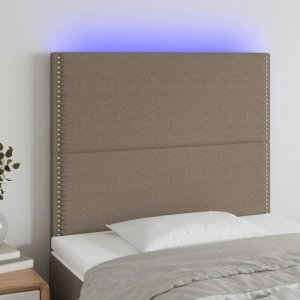 vidaXL vidaXL Zagłówek do łóżka z LED, taupe, 90x5x118/128 cm, tkanina 1