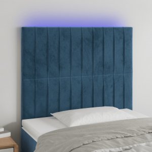 vidaXL vidaXL Zagłówek do łóżka z LED ciemnoniebieski, 90x5x118/128 cm 1