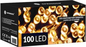 Lampki choinkowe Springos 100 LED białe ciepłe 2
