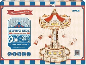 Robotime ROBOTIME Drewniane Puzzle 3D - Pozytywka Obrotowe Huśtawki 4