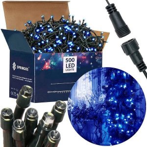 Lampki choinkowe Springos 500 LED niebieskie 1