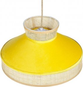 Lampa wisząca Beliani Lampa wisząca rattanowa naturalna z żółtym BATALI! 5