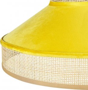 Lampa wisząca Beliani Lampa wisząca rattanowa naturalna z żółtym BATALI! 6