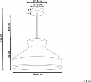 Lampa wisząca Beliani Lampa wisząca rattanowa naturalna z żółtym BATALI! 10