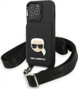 Karl Lagerfeld Etui Karl Lagerfeld KLHCP13LSAKHPK Apple iPhone 13 Pro hardcase Saffiano Metal Karl Head 1