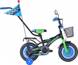 Fuzlu Rower dziecięcy 12 Fuzlu Racing czarno-niebiesko-zielony 1