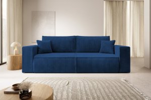 Selsey SELSEY Kanapa rozkładana trzyosobowa Farese z pojemnikiem granatowa sztruks 2