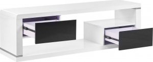 Beliani Szafka RTV biała z czarnym SPOKAN! 5