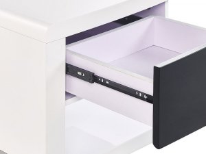 Beliani Szafka RTV biała z czarnym SPOKAN! 7