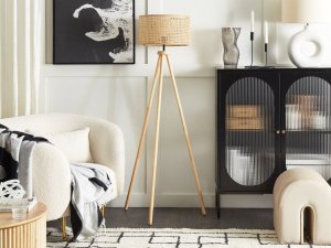 Lampa podłogowa Beliani Lampa podłogowa rattanowa naturalna PENTON! 3