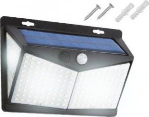 Kinkiet LTC Lampa ścienna solarna 208 LED SMD 600lm PIR IP65 1800mAh (f) 1