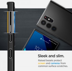 Spigen Etui Braders Spigen Thin Fit do Galaxy S22 Ultra Black 13