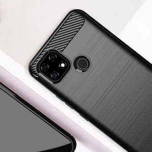 Braders Etui Carbon Case + Szkło Hartowane Płaskie do Realme C21 2
