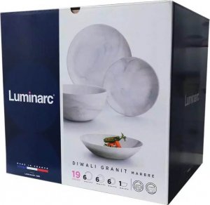 Luminarc Serwis obiadowy Diwali Luminarc 19 elementów marmur talerze dla 6 osób 1