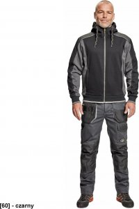 CERVA DAYBORO - męska bluza, kaptur, odblaskowe elementy,  55% bawełna, 45% poliester - czarny L 2