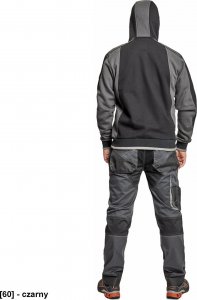 CERVA DAYBORO - męska bluza, kaptur, odblaskowe elementy,  55% bawełna, 45% poliester - czarny L 4