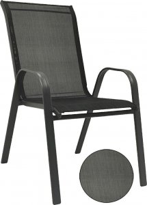kontrast Krzesło ogrodowe metalowe nowoczesne MAJORKA czarny 55x65x95 1