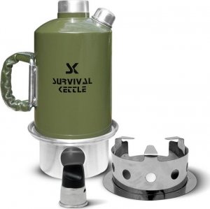 Aluminiowa Kuchenka czajnik turystyczny Survival Kettle zielona - zestaw Uniwersalny 1