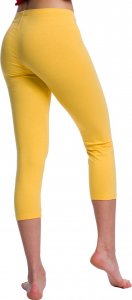 RENNWEAR Legginsy z nogawką 3/4 sportowe damskie męskie dziecięce bawełniane żółty 146 cm 2