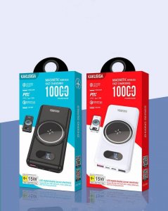 Powerbank Kaku Power Bank 10000mAh z Bezprzewodowym Ładowaniem 15W + USB-C + Micro USB + 2xUSB KAKU KSC-661 biały 5