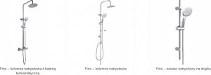 Zestaw prysznicowy Laveo FINO zestaw natryskowy z drążkiem 6