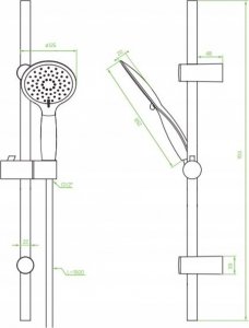 Zestaw prysznicowy Laveo FINO zestaw natryskowy z drążkiem 7