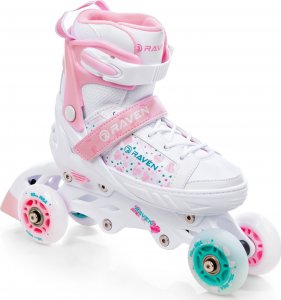 RAVEN Rolki Wrotki 3w1 Regulowane LED Rosi r. 31-35 5