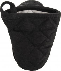Orion Łapka rękawica kuchenna z silikonem i magnesem bawełniana (Czarna) uniwersalny 3