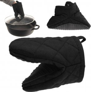 Orion Łapka rękawica kuchenna z silikonem i magnesem bawełniana (Czarna) uniwersalny 9