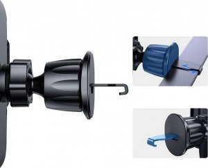 4kom.pl Uchwyt samochodowy Holder uniwersalny do kratki V3 Vent Car Mount do auta na telefon Black 5