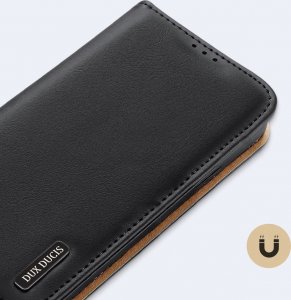 Dux Ducis Dux Ducis Hivo skórzane etui z klapką pokrowiec ze skóry naturalnej portfel na karty i dokumenty iPhone 14 Plus czarny 7