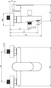Bateria wannowa Deante Alpinia ścienne złoty (BGA Z10M) 2