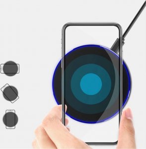 Ładowarka Alogy Ładowarka indukcyjna Alogy szybka bezprzewodowa Qi 20W do Apple AirPods iPhone 14 13 + Kabel Czarna + Ładowarka sieciowa 6