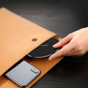 Ładowarka Alogy Ładowarka indukcyjna Alogy szybka bezprzewodowa Qi 20W do Apple AirPods iPhone 14 13 + Kabel Czarna + Ładowarka sieciowa 10