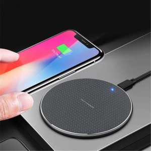 Ładowarka Alogy Ładowarka indukcyjna Qi Alogy bezprzewodowa szybka 15W do Apple AirPods iPhone 14 13 12 Czarna + Ładowarka sieciowa 6