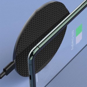 Ładowarka Alogy Ładowarka indukcyjna Qi Alogy bezprzewodowa szybka 15W do Apple AirPods iPhone 14 13 12 Czarna + Ładowarka sieciowa 7