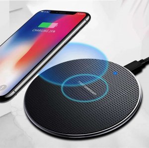 Ładowarka Alogy Ładowarka indukcyjna Qi Alogy bezprzewodowa szybka 15W do Apple AirPods iPhone 14 13 12 Czarna + Ładowarka sieciowa 10