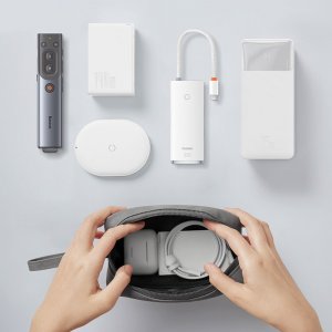 Baseus EasyJourney Series mała torba na telefon słuchawki i inne drobiazgi szara 12