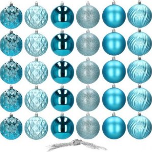 Springos Bombki choinkowe 30 szt. niebieski 8cm zestaw choinkowy UNIWERSALNY 11