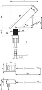 Bateria umywalkowa Deante stojąca stal nierdzewna (BQR F28V) 11