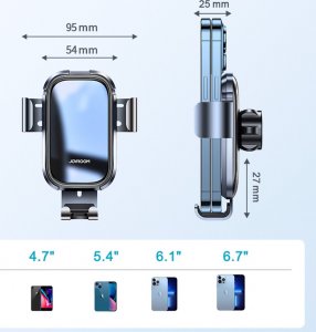 Joyroom Joyroom grawitacyjny uchwyt samochodowy na kratkę wentylacyjną nawiew szary (JR-ZS310) 4