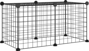 vidaXL Klatka dla zwierząt, 8 paneli, czarna, 35x35 cm, stalowa 2