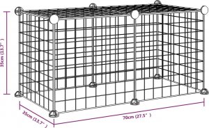vidaXL Klatka dla zwierząt, 8 paneli, czarna, 35x35 cm, stalowa 4